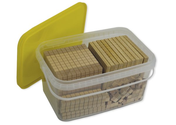 Dienes Assortment 121 pcs., wooden, numbers up to 1,000 in stacking box