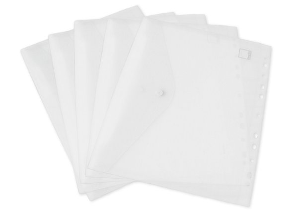 Set Document Folders A4 for filing, 5 pcs. transparent colourless