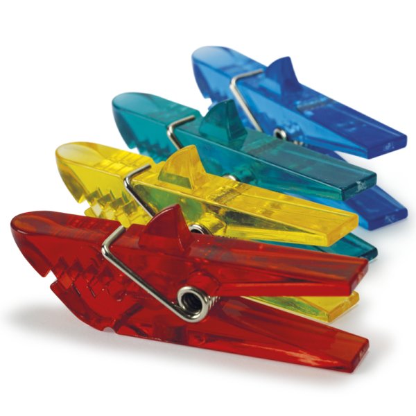TimeTEX "Shark" Magnetic Plastic Clips, 4 pcs., approx. 6 cm