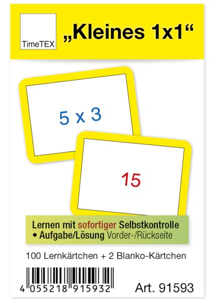Card Game for Cardboard Computers, Small Multiplication Tables (up to 10 x 10)