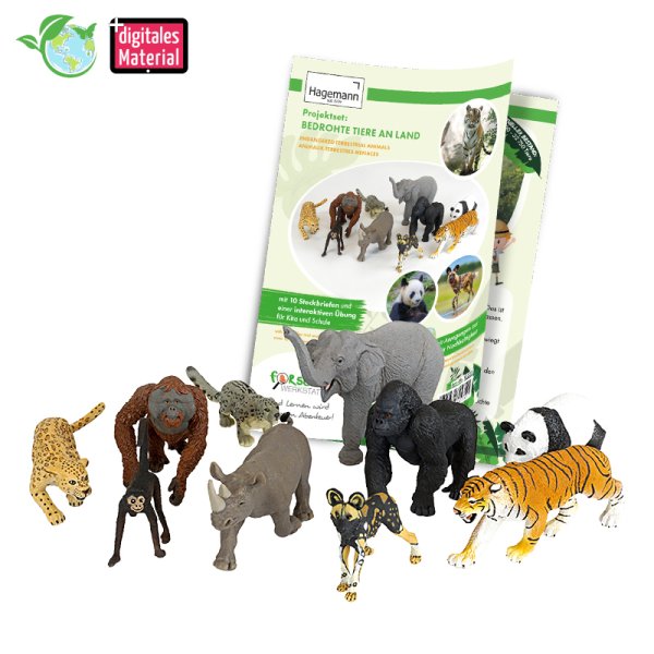 Project Set "Endangered Animals on Land", 12 pcs.