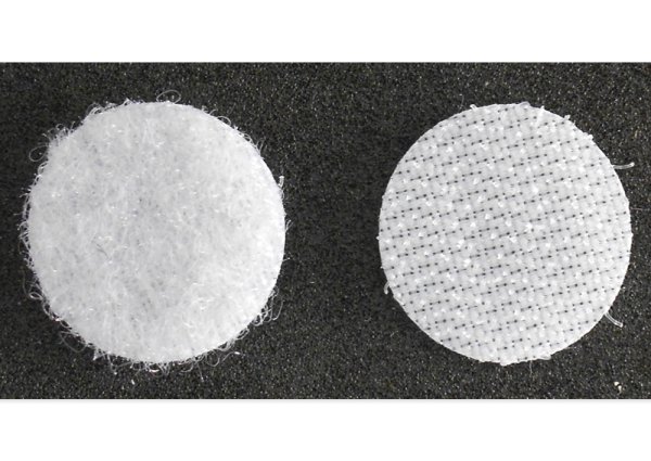 TimeTEX Self-Adhesive Velcro Dots, shite, 2 cm ø, 12 pcs.