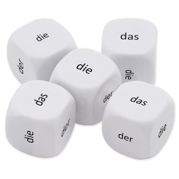 Dice Set German "Article" 5 pcs., 16 mm