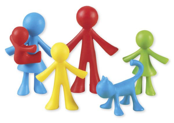 Set of Family Figures in Assorted Colours, 24 pieces