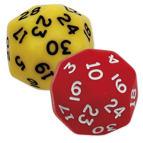 Set of Question Dice, 2 pcs., 30-sided, 32 mm ø