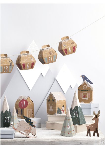 Bastelset "Adventskalender Village in the Snow", 113-tlg.