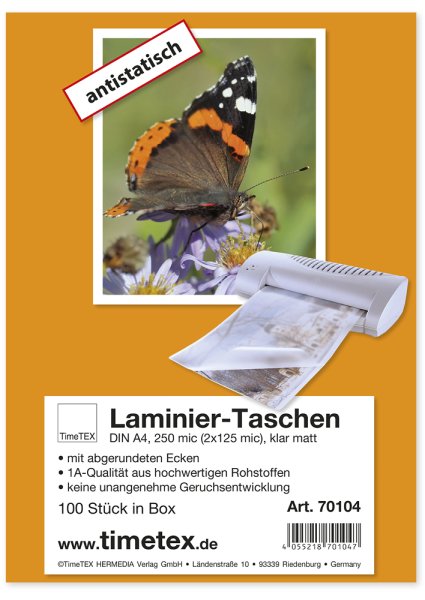 Laminating Pouches A4 2x125 mic matte, 100 pcs.