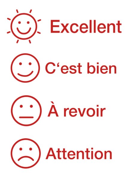 Silkscreen stamp "Perpetuum", 4 in 1, "French - praise words"