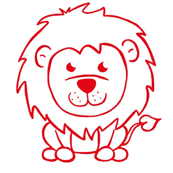 "Perpetuum" Silkscreen Stamp, "Lion", round