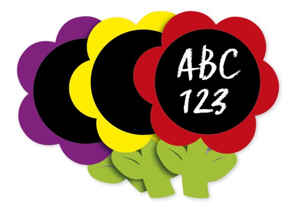 Flower Blackboard Set, 3 pcs., approx. 80x112 cm