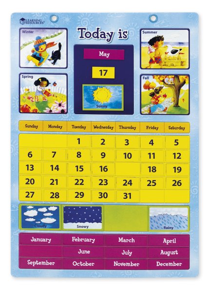 English Learning Calendar, magnetic, approx. 30.5 x 42 cm