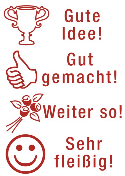 "Perpetuum" Silkscreen Stamp 4 in 1 "Gute Idee" (Good Idea)