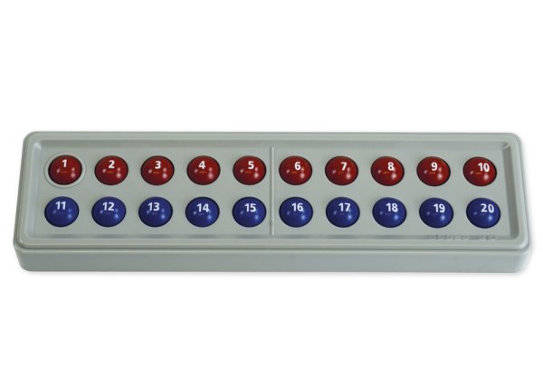 ABACO 20 with numbers, red and blue, abacus