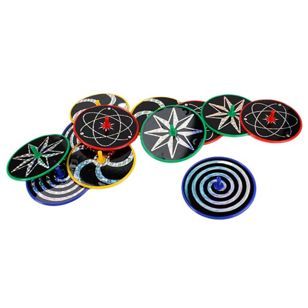 Set of Laser Spinning Tops, plastic, 12 pcs.