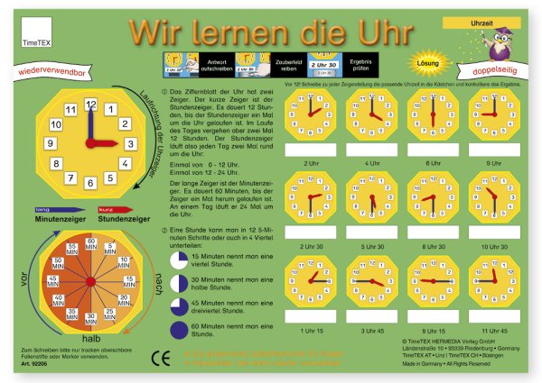TimeTEX Magic Board "We Learn the Time"