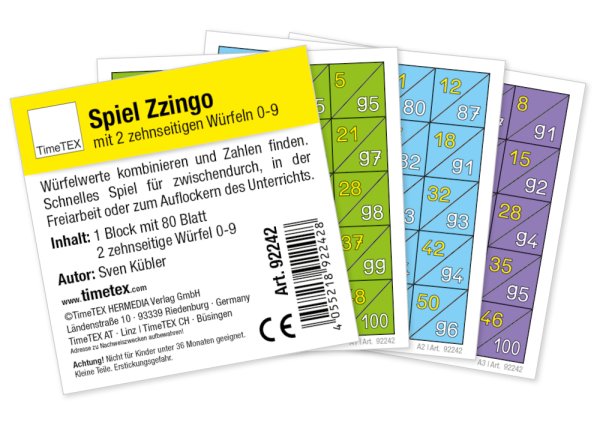 Educational Game "Zzingo", 3 Pieces, in Plastic Box