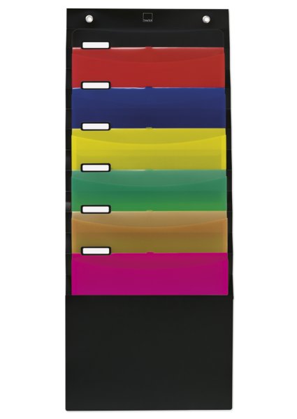 Hanging Organiser Folder for A4, 6 compartments, black