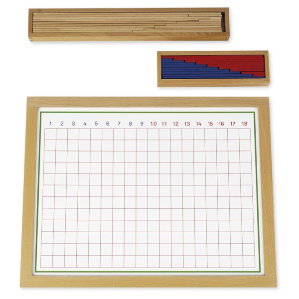 TimeTEX Subtraction Strip Board, in Wooden Frame "Montessori Premium"