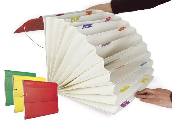 Multi-Compartment A4-Plus cardboard Folder, coloured