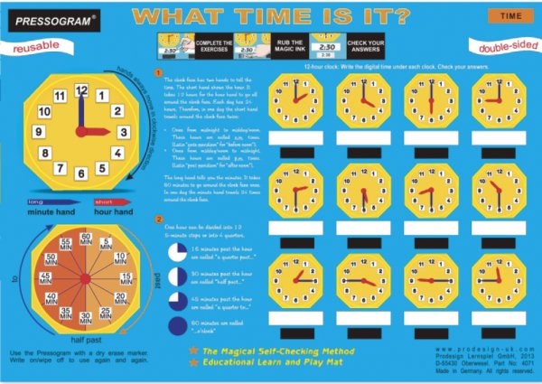 TimeTEX Magic Board "We Learn the Time" English