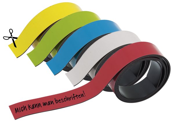 Blank Magnetic Tape, coloured, 20 mm, 1 m
