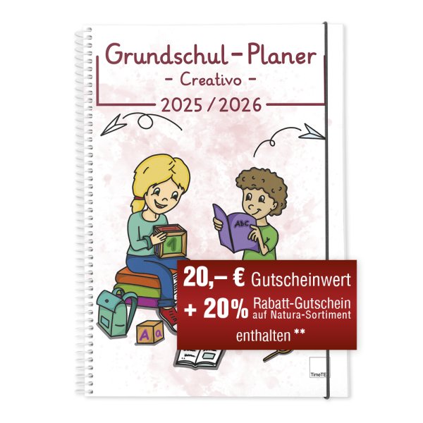 TimeTEX Primary School Planner "Creativo" A4 ring binder, 2025/2026