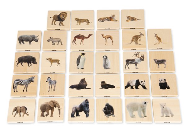 Mother and Baby Memory Game "Wild Animals", 28 pcs.