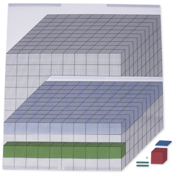 Base Ten Blocks Demo Visualisation set 1 Million, magnetic, 7 pcs.