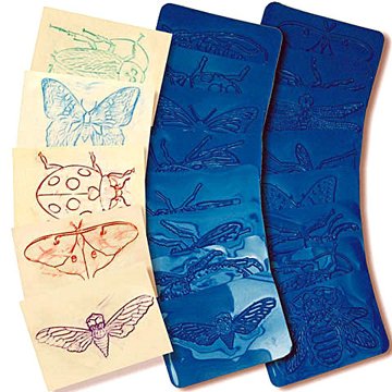 Nature Rubbing Panels "Insects", 16 pcs.