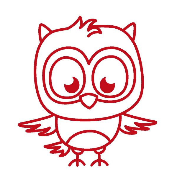"Perpetuum" Silkscreen Stamp "Owl", round