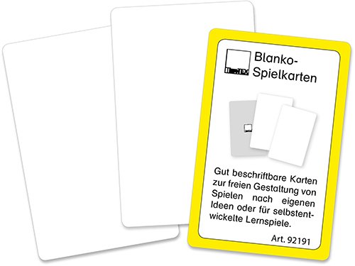 Blank Playing Cards in a case, plain on both sides
