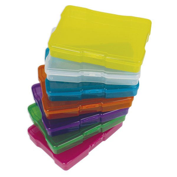 TimeTEX Coloured Boxes with click closure, transparent