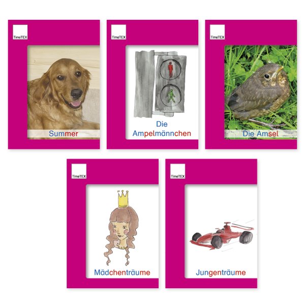 A6 Reading Book Set, pink series, 5 pcs.