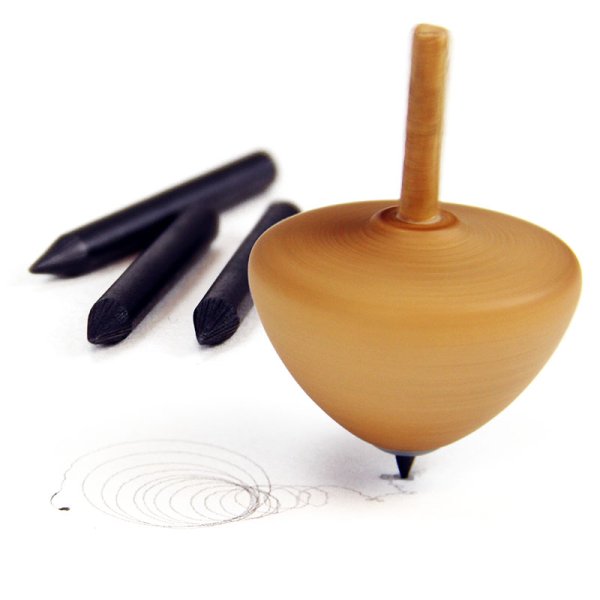 Drawing Spinning Top made of wood, 4 cm ø