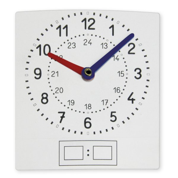 Set of Analogue/Digital Film Clocks for pupils, 11x12 cm, 10 pcs.