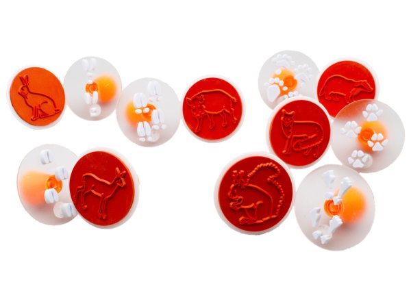 Stamp "Animal Tracks", 12 pcs.