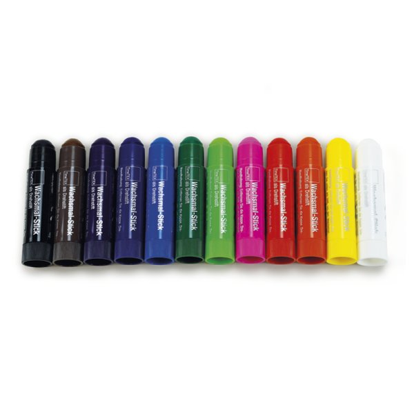 Wax Sticks 12 colours, rotating mechanism
