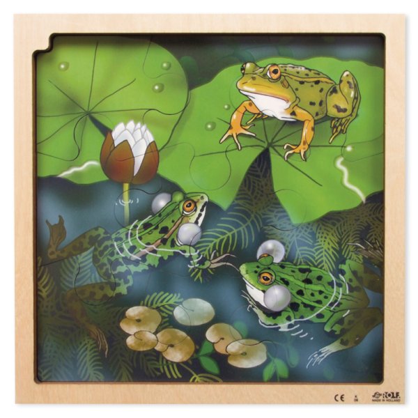 Schichten-Puzzle "Frosch" + gratis APP, 86-tlg.