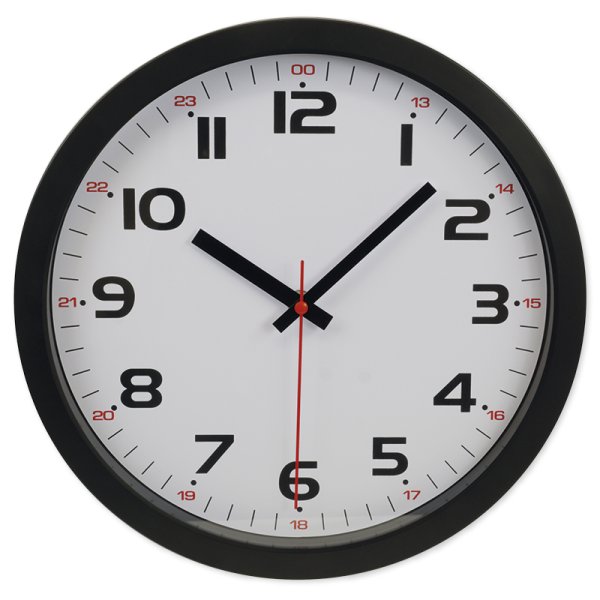 School Clock with quartz movement, gliding second hand, 30.5 cm ø