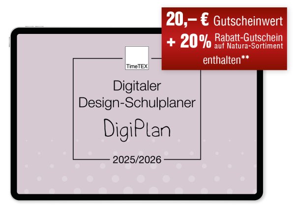 TimeTEX Digitaler Design-Schulplaner DigiPlan 2025/2026, mauve
