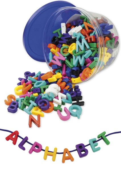 Capital Letters for Threading, assorted colours, 276 pcs. in box
