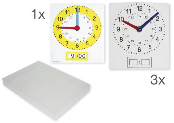 Class set of film clocks "Analogue/Digital", 31 pieces, in box