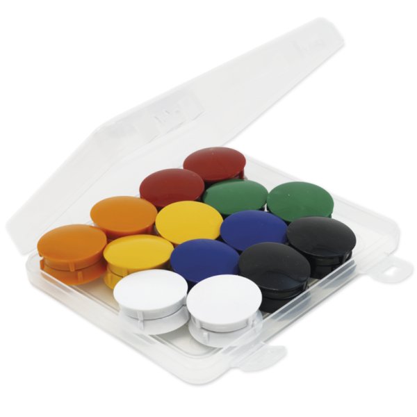 Set of Adhesive Magnets 32 mm ø in box, 28 pcs.