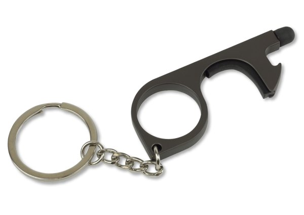 Hygiene Hook with coating and key ring, black