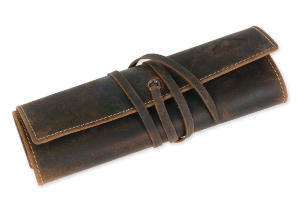 Saddle Leather Pen Roll, ranger antique