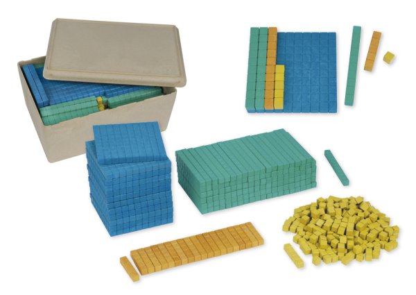 Class Set Base Ten Blocks Basic Assortment, 432 pcs., numbers up to 1,000, colourful