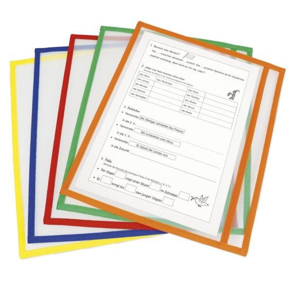 Learning and Collection Pouches A4-Plus Side Insert with colour edging, 10 pcs.