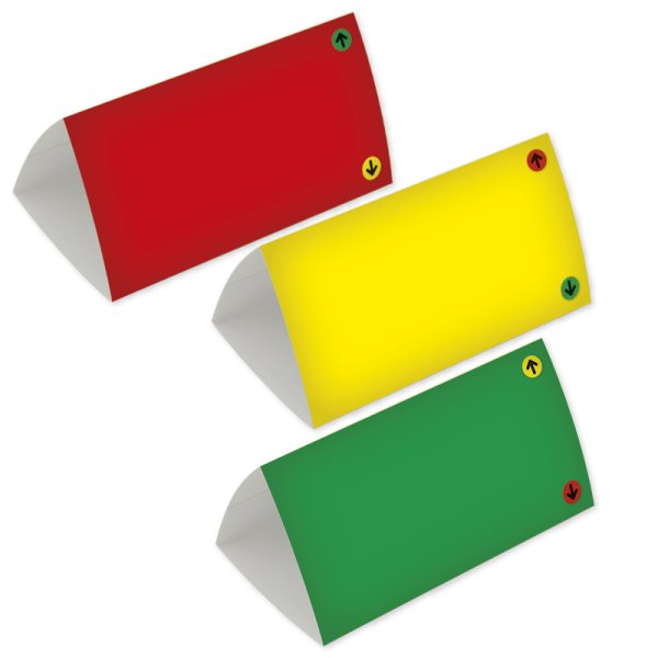 Set of Traffic Light Table Cards, 3-sided, 10 pcs.