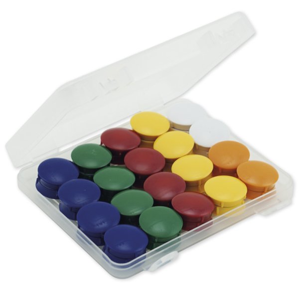Set of Adhesive Magnets 27mm ø in box, 40 pcs.
