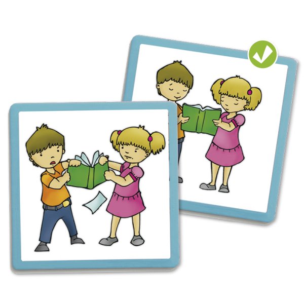 Set of "School" Behaviour Rules consisting of paired cards in a case
